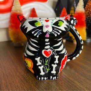 Day of the Dead Sugar Skull Ceramic Cat Mug